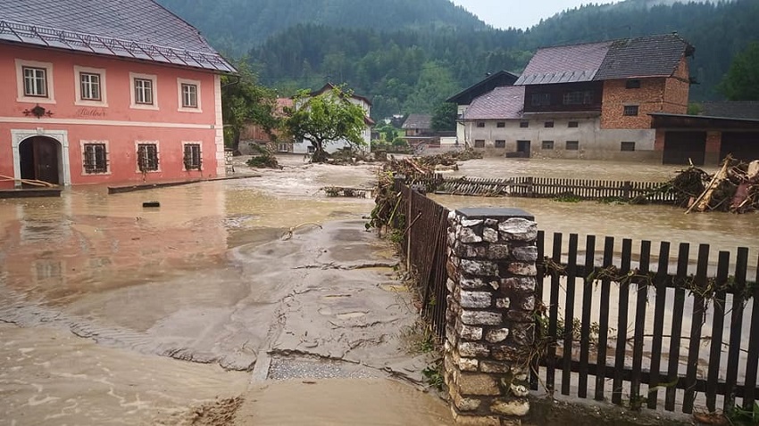 Flooding in Arriach Austria, June 2022