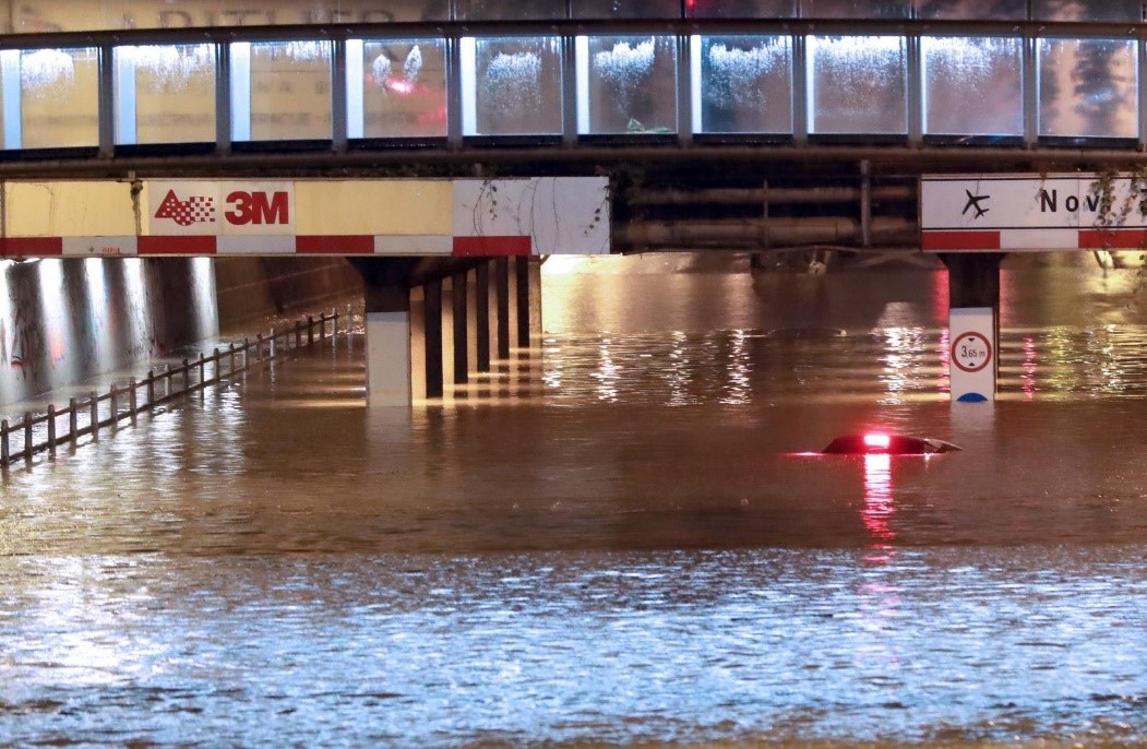 A flooded underpass in Zagreb city centre. Photo by Sanjin Strukic/PIXELL