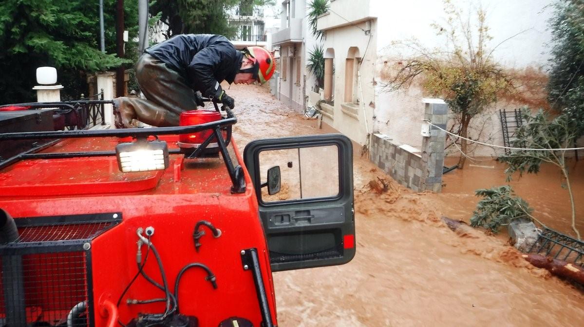 Greece Fire Service respond to floods 30 September 2018. Credit: Greece Fire Service 