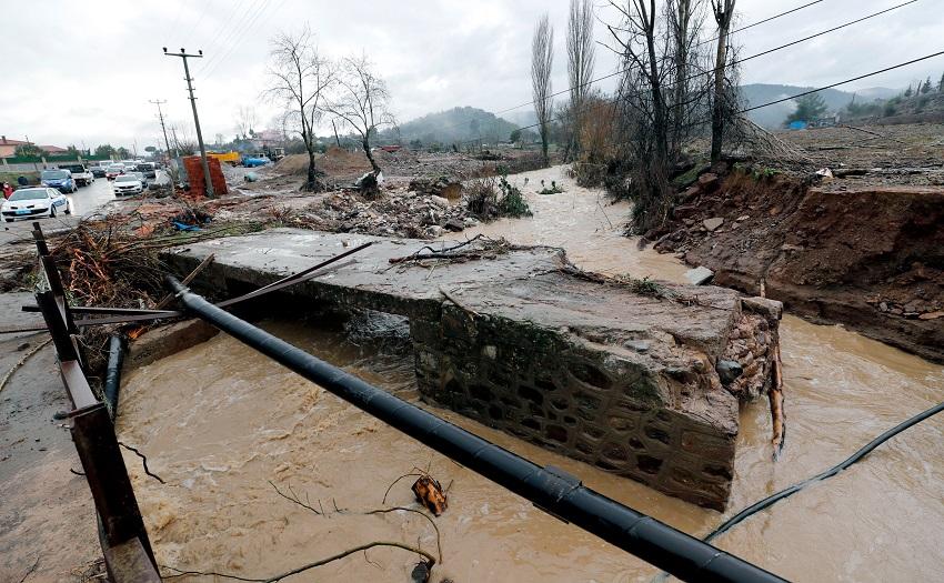 Flood damage in Menderes District, Izmir, Turkey, 02 February 202. Photo credit: Izmir Governorship/İzmir Valiliği