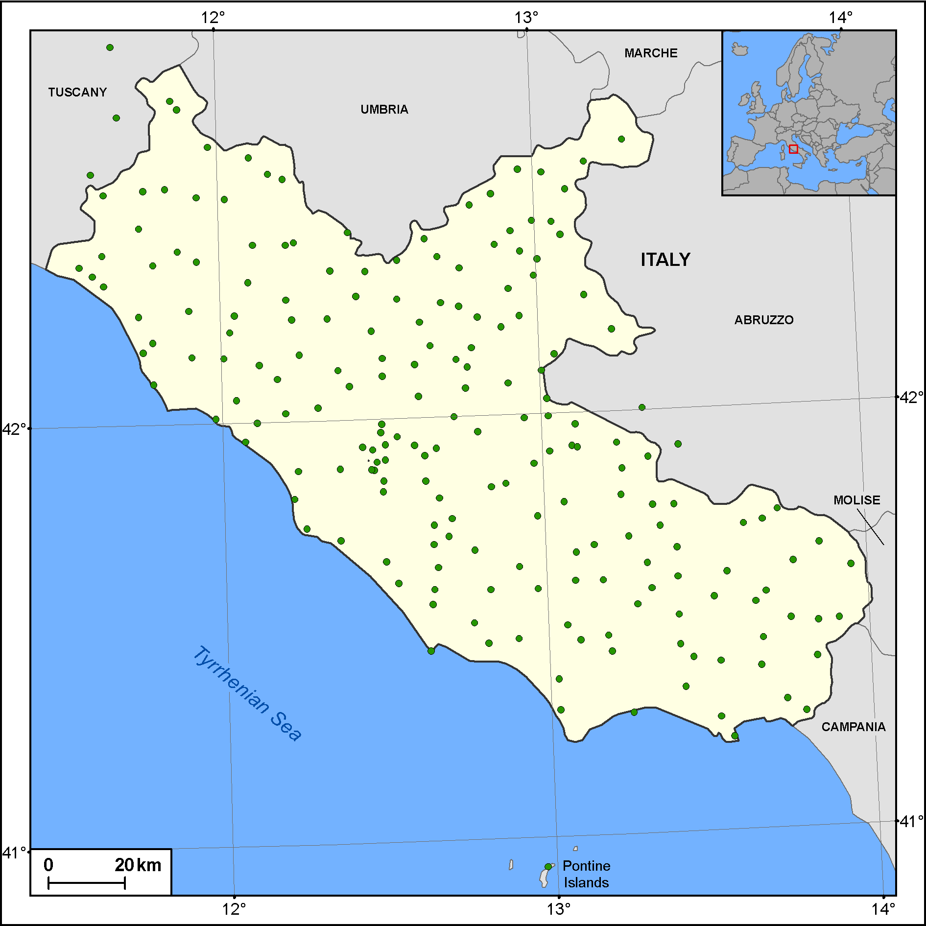 Stations from Agenzia Regionale Di Protezione Civile in Lazio, Italy