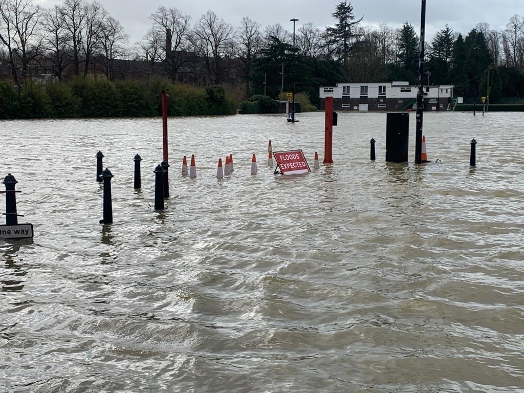 Floods in Shropshire, England, during Storm Franklin, February 2022. Photo: Shropshire Council