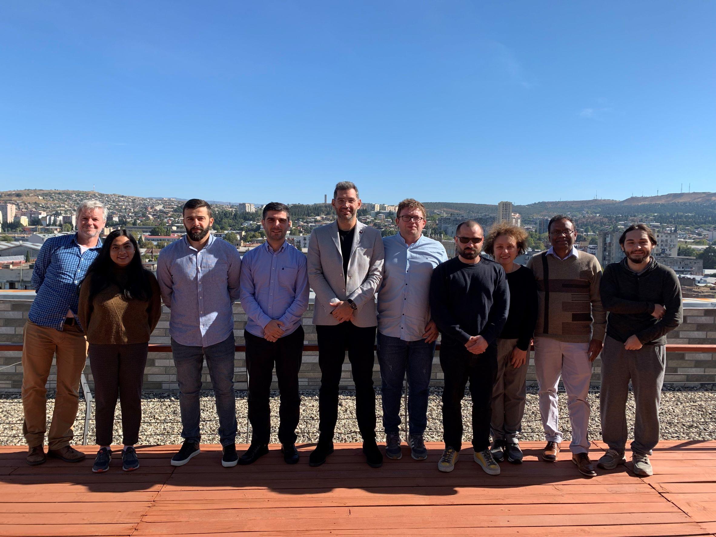 Participants from NEA, IHE Delft and CENN together with Assoc. Prof. Ilias Pechlivanidis (CEMS-Flood Analytics and Dissemination Centre) in Georgia.
