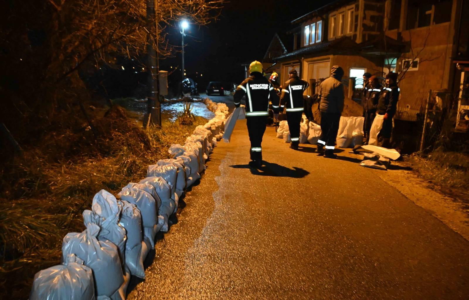 Temporary flood defences in Novi Pazar, Serbia, 19 January 2023. Photo: Ministry of Interior, Serbia