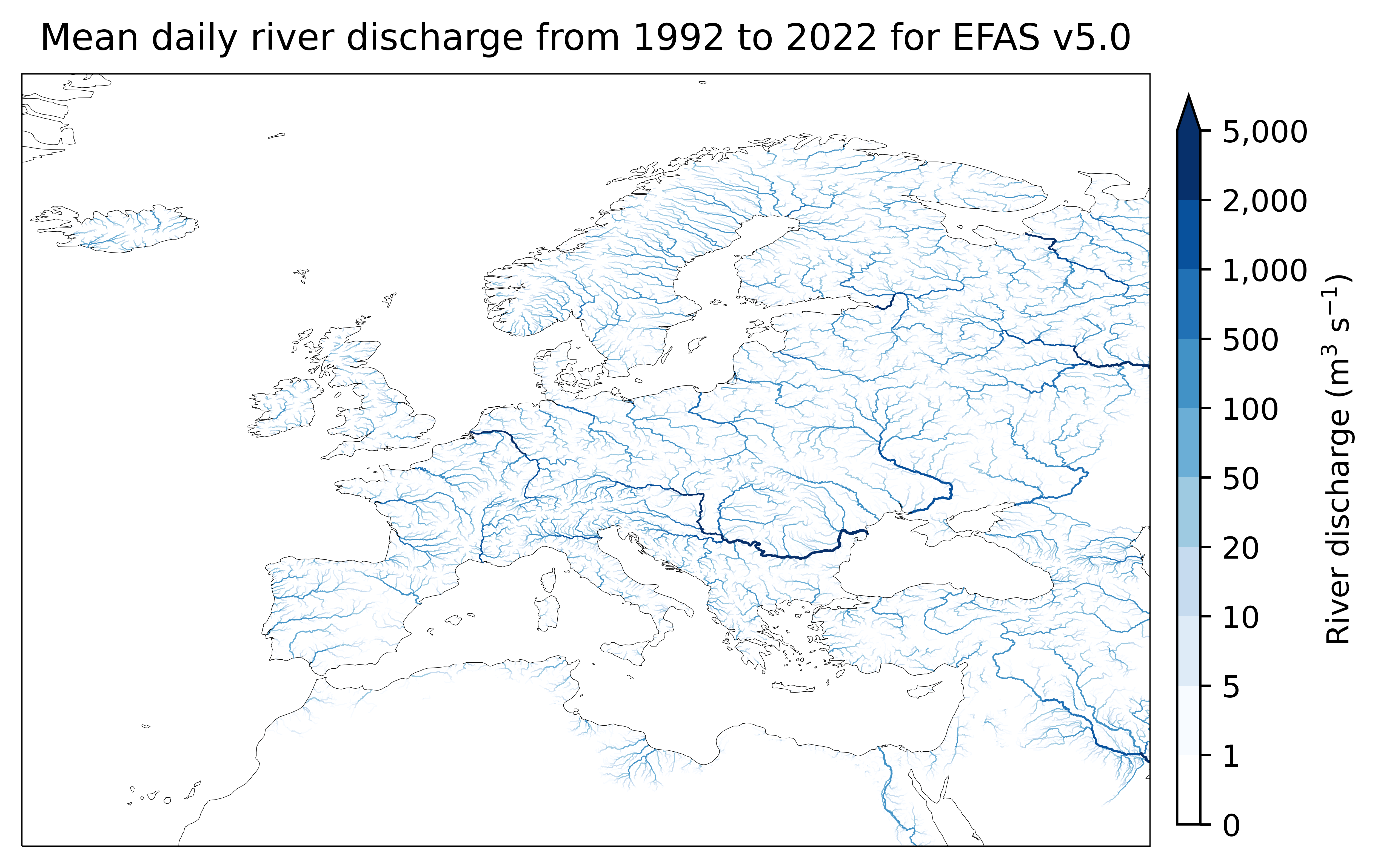 EFAS v5.0 hydrological reanalysis dataset: mean daily discharge
