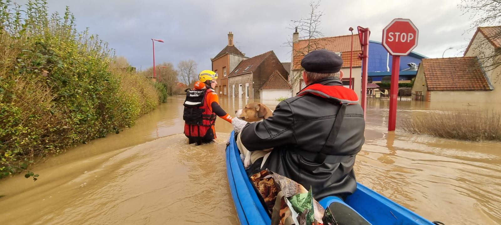 Floods in the Pas de Calais Department, France in early January 2023. Photo: Sapeurs Pompiers du Pas de Calais SDIS 62