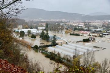 Floods in Pamplona, Spain, 10 December 2021. Credit: Ayuntamiento de Pamplona
