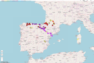 EFAS v4.4 sees the release of new 20-year (purple) Reporting Points on the map viewer