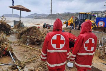 Flood damage in Agia Pelagia, Heraklion, Crete, 15 October 2022. Photo: Hellenic Red Cross