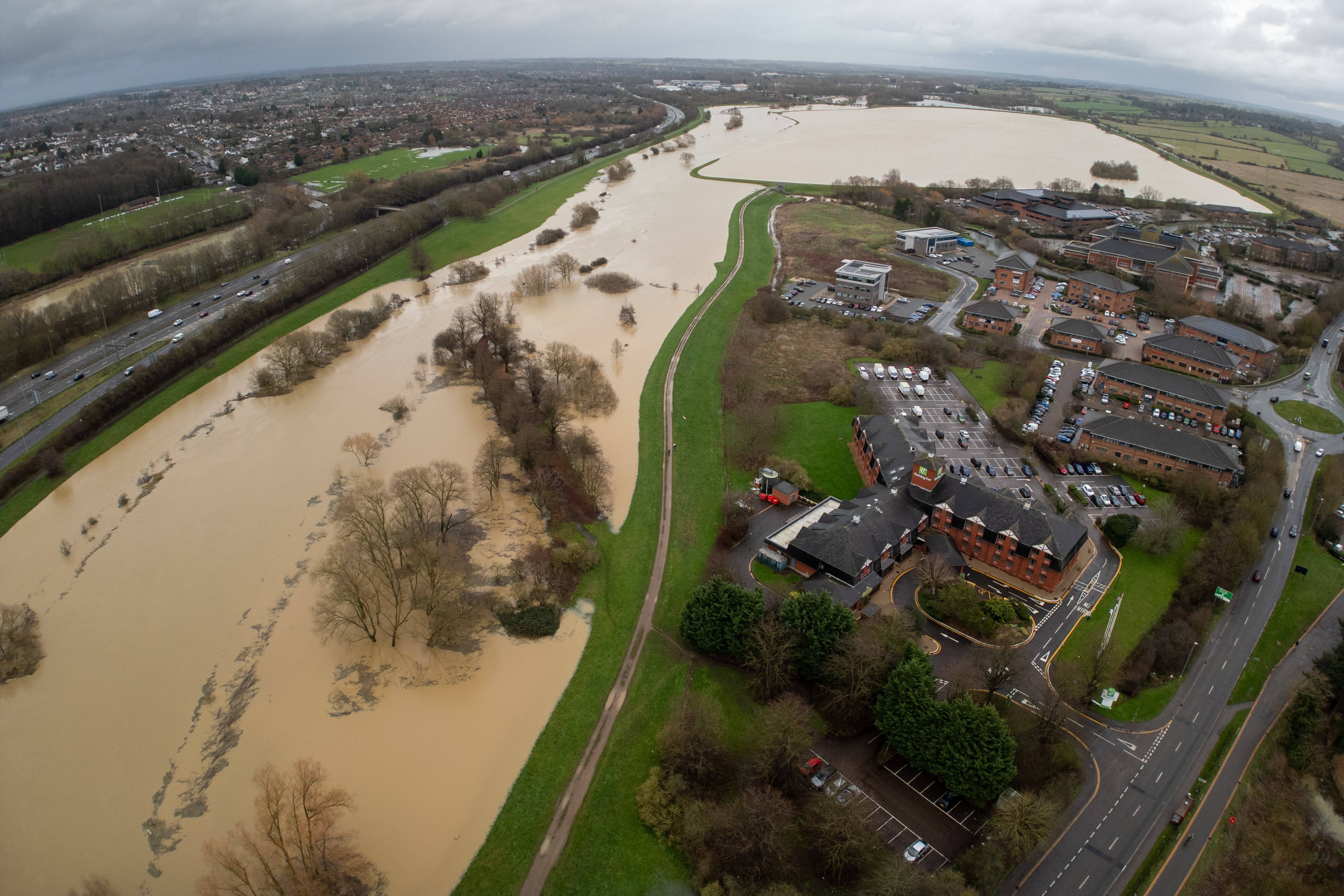 Flooding in Northampton UK following Storm Henk in January 2024. Photo: Northamptonshire Fire and Rescue Service