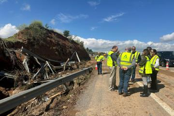 Flood damage long the A92 road in the province of Granada. Credit: Government of Andalucía 